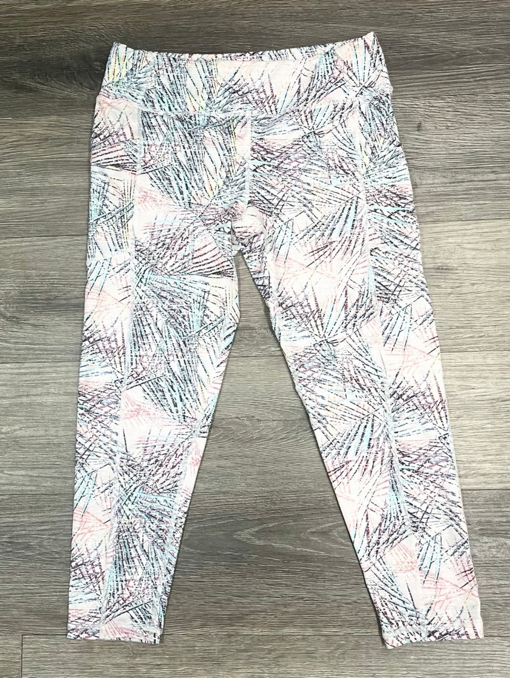 Pro Player Yoga Wicking Pants Palm Print White Size Medium